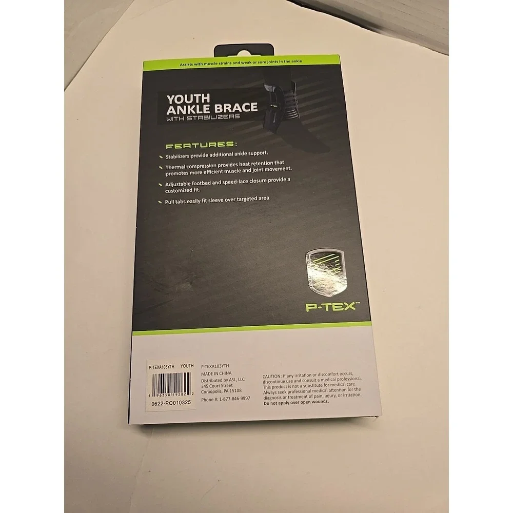 P-Tex YOUTH SIZE Ankle Brace Supportive Stabilizers Thermal Compression Lace NEW